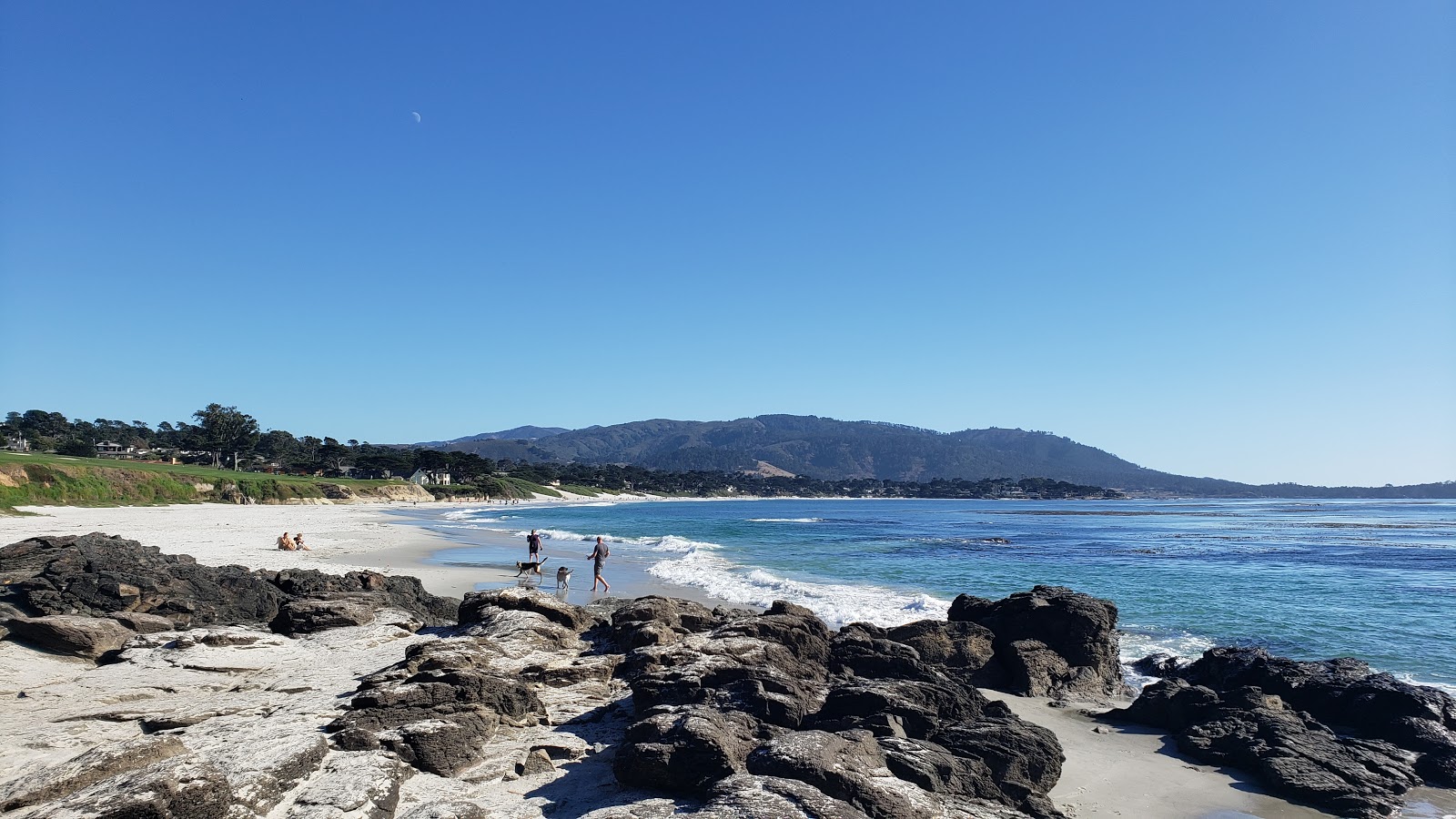 Photo of Carmel Beach and the settlement