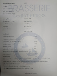 Brasserie Les bateliers à Joué-lès-Tours menu