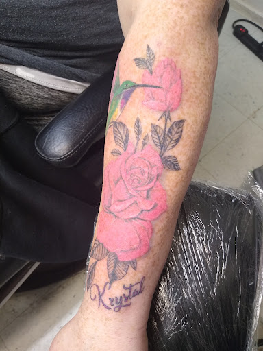 Explore bite mark tattoo ideas, creative tattoo ideas in Salem, available at Outwest Tattoo and body piercing ,30 years of tattooing,only life time guarantee