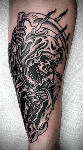 Explore tattoo ideas dolphin, creative tattoo ideas in Johnson City, available at Gold Cross Tattoo Co.