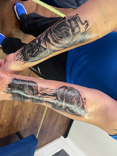 Explore tattoo background shading ideas, creative tattoo ideas in Rogers, available at Ink Solutions Tattoo