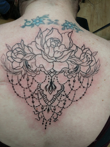 Explore chest to sleeve tattoo ideas, creative tattoo ideas in Salem, available at Tattoos by Mandie Lynn Stockton