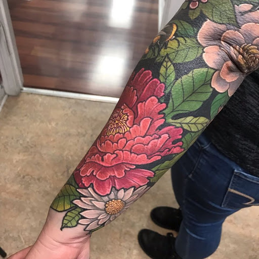 Explore mens shoulder tattoo ideas, creative tattoo ideas in Virginia Beach, available at Studio Evolve
