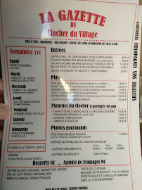 Restaurant Le Clocher du Village à Boulogne-Billancourt (le menu)
