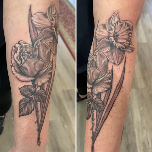 Explore wrap around arm tattoo ideas, creative tattoo ideas in Longview, available at Burning Rock Tattoo