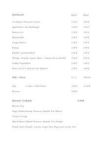 Sailor's Restaurant & Café à Rerik menu