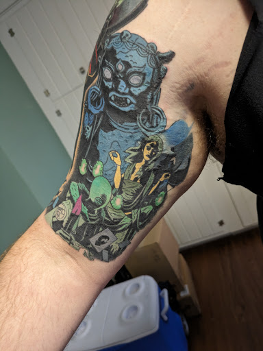 Explore woods tattoo ideas, creative tattoo ideas in Erie, available at Code of Honor Tattoo