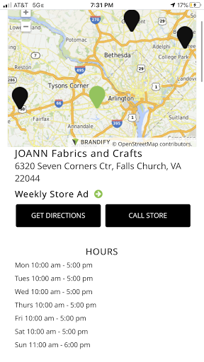 Fabric Store «Jo-Ann Fabrics and Crafts», reviews and photos, 6320 Seven Corners Center, Falls Church, VA 22044, USA