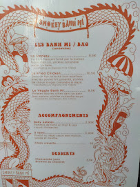 Restaurant vietnamien Smokey Banh Mi à Lille (le menu)