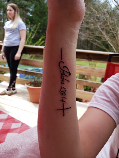 Explore tattoo ideas for men shoulder, creative tattoo ideas in Davis, available at SIX GUN SOUND TATTOO