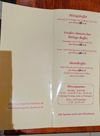 Carte du Kaisergarten Hotel-Restaurant à Herborn