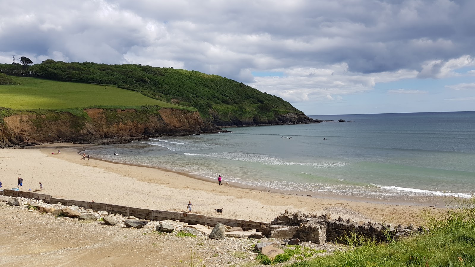 Foto de Playa de Caerhays (Bahía de Porthluney) con arena brillante superficie