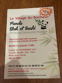 Restaurant Le Village du Bonheur à Créteil (le menu)