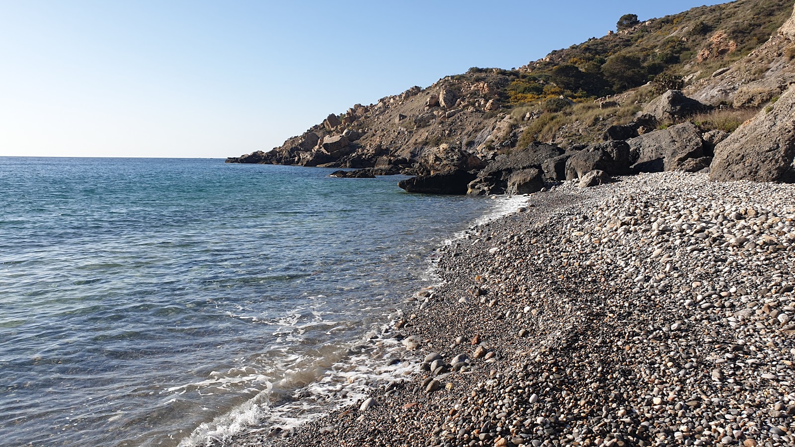 Foto av Playa de la Parajola med turkosa vatten yta