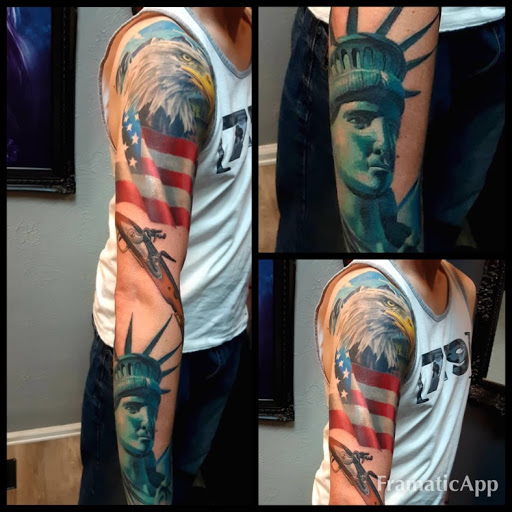 Explore star sleeve tattoo ideas, creative tattoo ideas in Colorado Springs, available at West Side Tattoo
