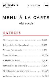 Restaurant français LA PAILLOTE RESTAURANT à Brie-Comte-Robert (la carte)