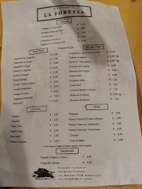 Carte du Ristorante La Foresta à Montioni