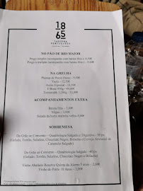 Menu du Taberna 1865 à Rio Maior