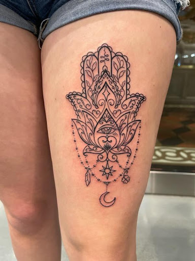 Explore back ear tattoo ideas, creative tattoo ideas in Las Vegas, available at Club Tattoo The Venetian Grand Canal Shoppes