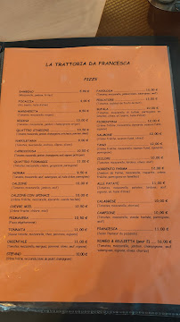 Menu du La Trattoria da Francesca à Sens