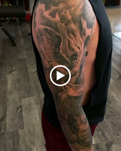 Explore color tattoo sleeve ideas, creative tattoo ideas in Clinton, available at Black Relic Tattoo