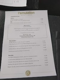 Carte du Emulation Nautique Restaurant à Toulouse