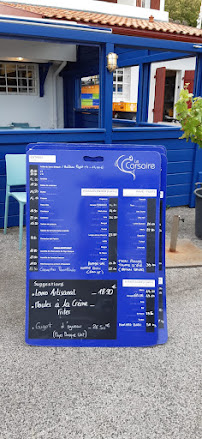 Restaurant Le Corsaire à Biarritz menu