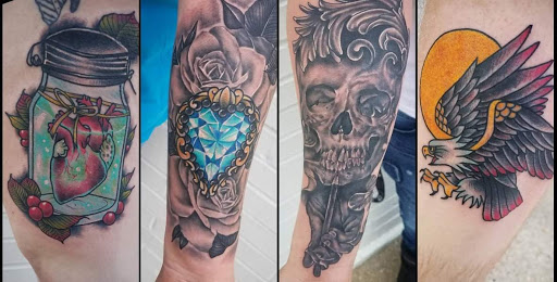 Explore ironman triathlon tattoo ideas, creative tattoo ideas in Lakeview, available at Backwoods Tattoo Studio