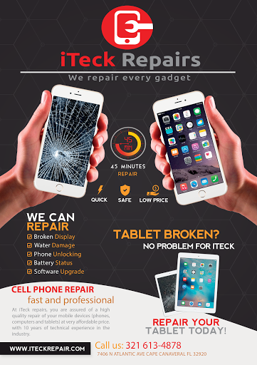 Cell Phone Store «iteck repair», reviews and photos, 7406 N Atlantic Ave, Cape Canaveral, FL 32920, USA