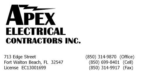 Electrician «Apex Electrical Contractors», reviews and photos, 713 Edge St, Fort Walton Beach, FL 32547, USA