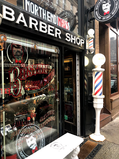 Explore mens behind the ear tattoo ideas, creative tattoo ideas in Boston, available at Boston Barber & Tattoo Co.