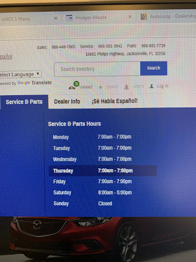 Car Dealer «Hodges Mazda at the Avenues», reviews and photos, 10681 Philips Hwy, Jacksonville, FL 32256, USA