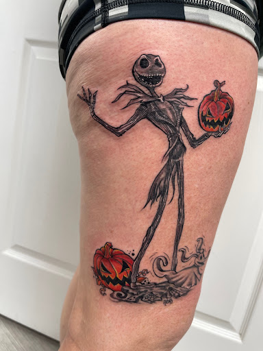 Explore baby yoda tattoo ideas, creative tattoo ideas in Wake Forest, available at Revelation Ink Tattoo and Piercing