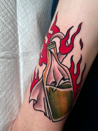 Explore ship tattoo ideas, creative tattoo ideas in Duluth, available at Stronghold Tattoo Studio (Walk-ins welcome)