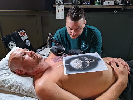 Explore tattoo ideas colored, creative tattoo ideas in Amsterdam, available at Flat Out Tattoo Co. Lucas Miller