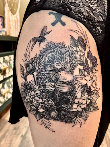 Explore oceanic tattoo ideas, creative tattoo ideas in Batavia, available at The Pretty Pin-Up Tattoo Parlor