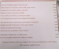 Le Bistrot de Paris à Paris menu
