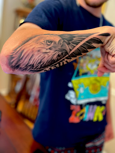 Explore colored tattoo sleeve ideas, creative tattoo ideas in Warner Robins, available at Pen & Portrait Tattoos