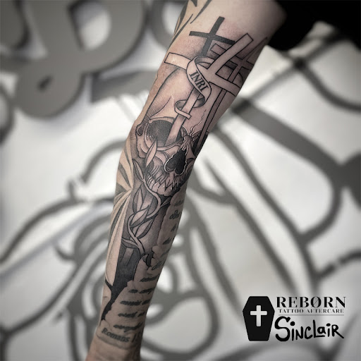 Explore lioness tattoo ideas, creative tattoo ideas in Zumbrota, available at Art by Sinclair Tattoo Artist At Dry Bones Ink