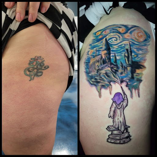 Explore gamer tattoo ideas, creative tattoo ideas in Buford, available at Inked Arts Tattoo Studio
