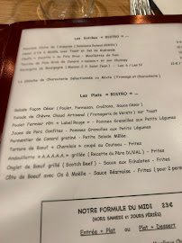 Les Bacchantes à Paris menu