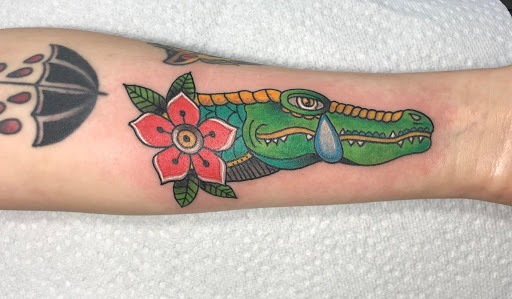 Explore skull and crossbones tattoo ideas, creative tattoo ideas in Indian Trail, available at Nacho Tattoo