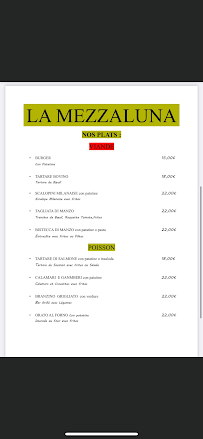 Restaurant italien Restaurante Pizzeria Mezzalunamikro à Montalieu-Vercieu (le menu)