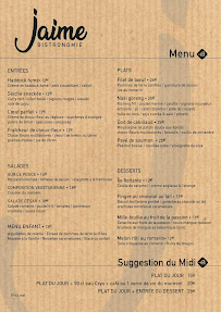 Menu / carte de Jaime Bistronomie à Montpellier