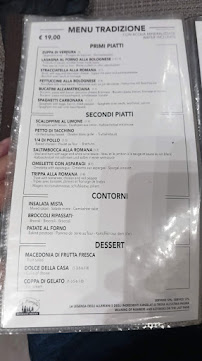 La Famiglia à Rome menu