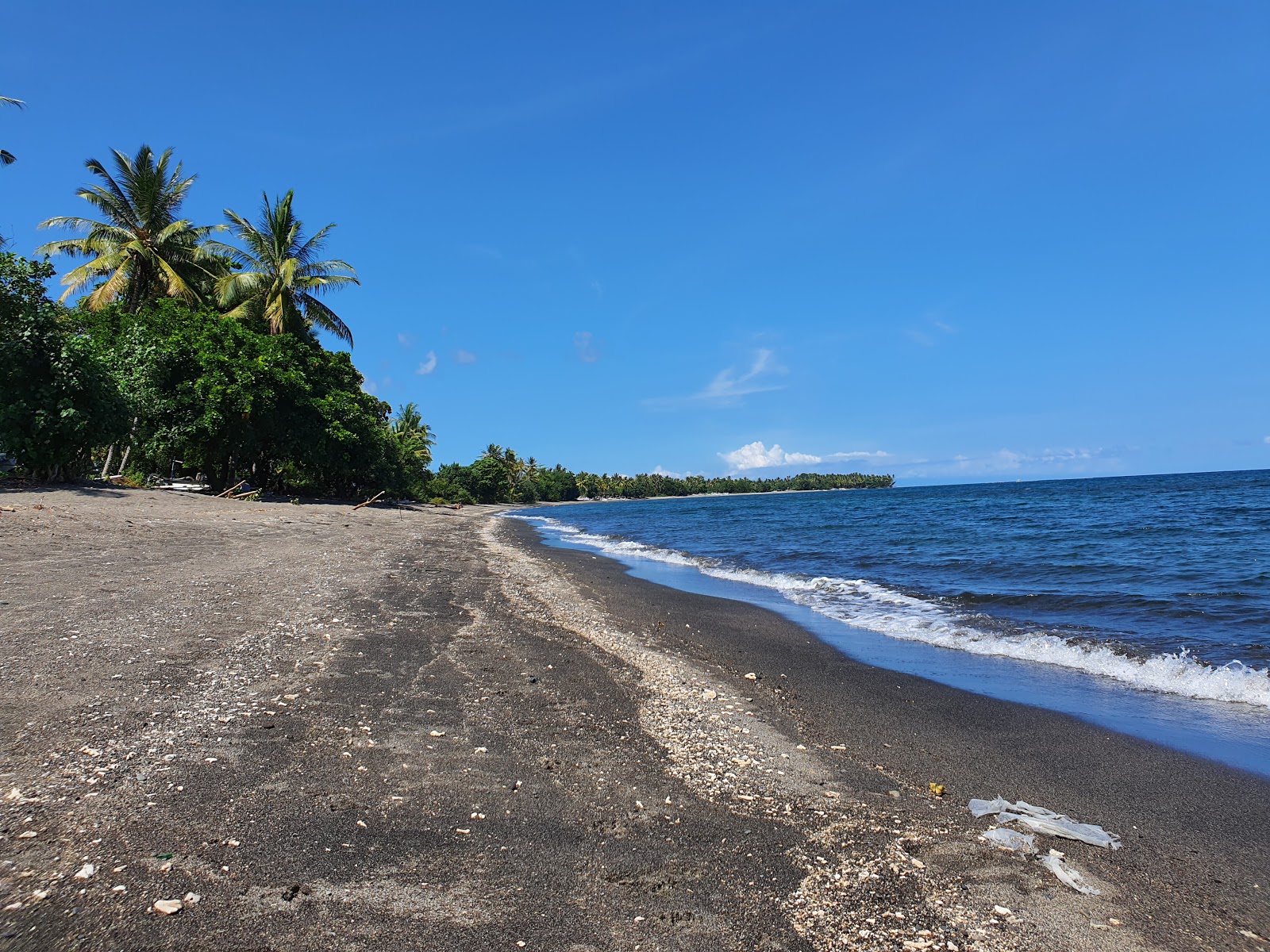 Zdjęcie Tasola Beach z powierzchnią brązowy piasek