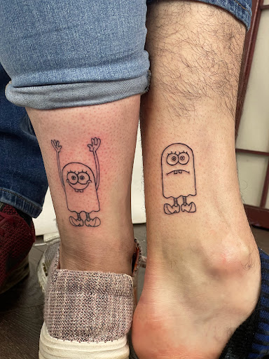 Explore fishing tattoo ideas for females, creative tattoo ideas in Amsterdam, available at Spoken Hand Tattoo