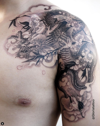 Explore tattoo ideas for behind ear, creative tattoo ideas in Los Angeles, available at Hailin Tattoo Studio