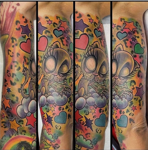 Explore forearm tattoo cover up ideas, creative tattoo ideas in Yucca Valley, available at Strata Tattoo Lab LLC