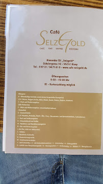 Menu / carte de Cafe Selzgold à Alzey